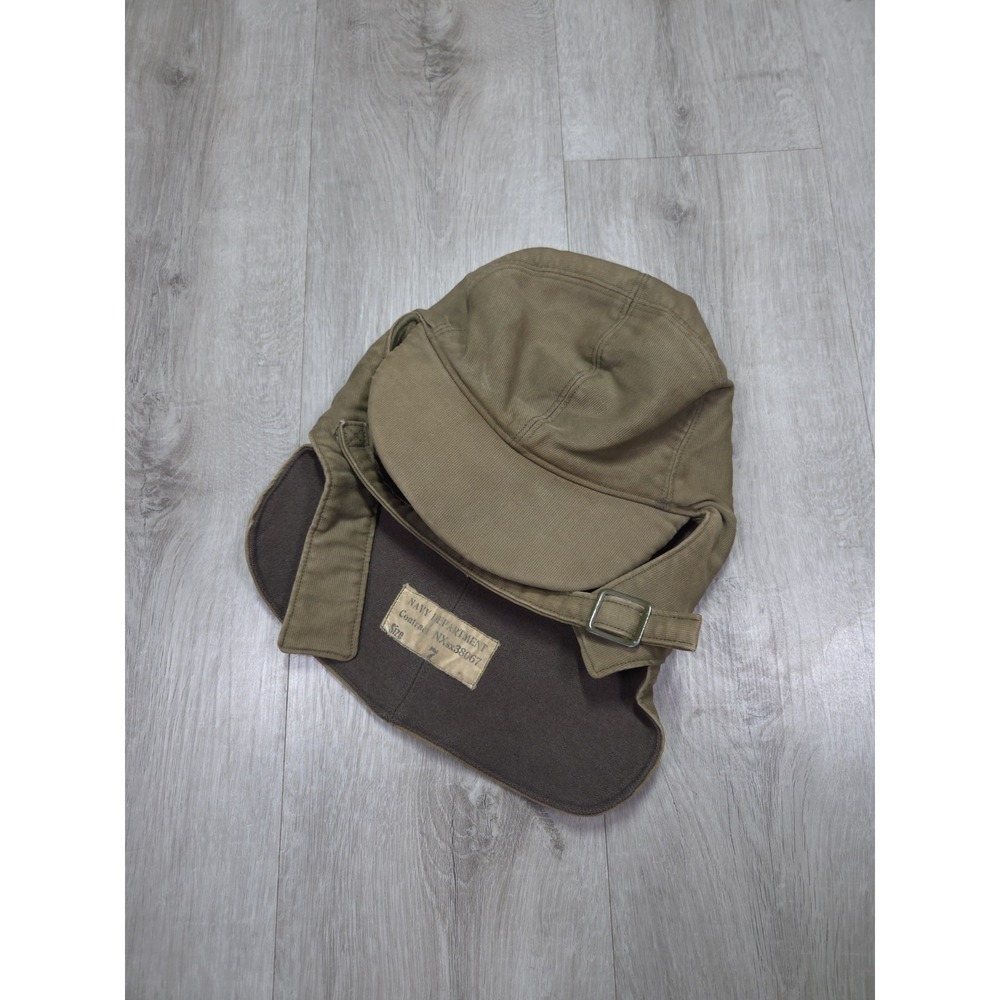 Vintage WWII US Navy USN N-2 Cold Weather Deck Cap Hat Size 7